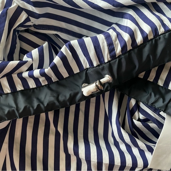 SACAI x Thomas MASON sz 2 S Striped Cropped Shirt Short Sleeve White Blue - Picture 8 of 15